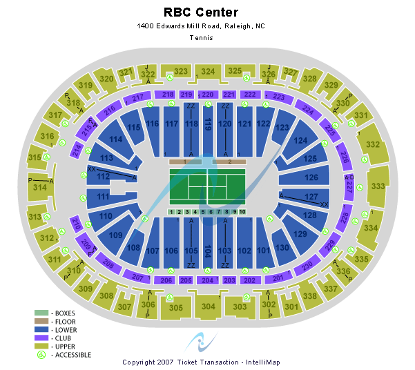 PNC Arena Tennis Seating Chart